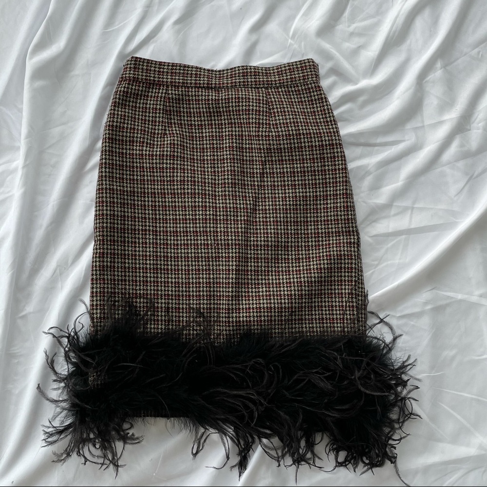 Plaid Skirt with Slit